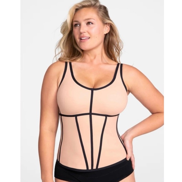 Honeylove Boldness Shapewear Tank in Rose Tan Black - Picture 1 of 6
